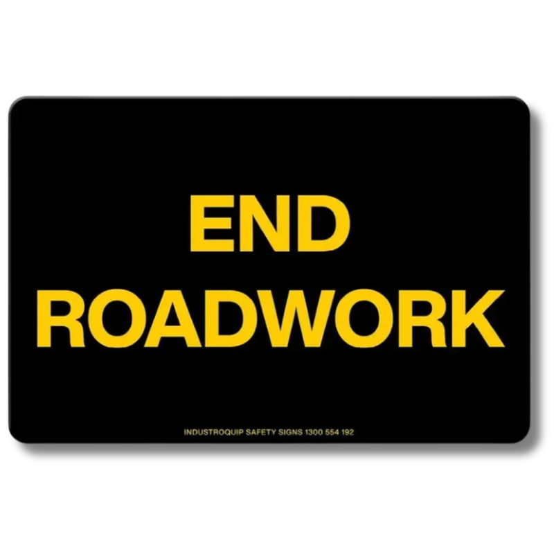 End Roadwork Nightwork Swing Stand Sign