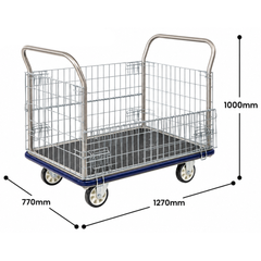 Extra Large Prestige Platform Trolley with Cage-Hammerox Industrial