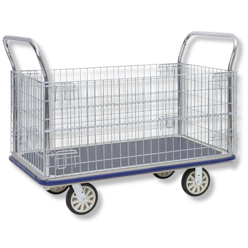 Extra Large Prestige Platform Trolley with Cage-Hammerox Industrial