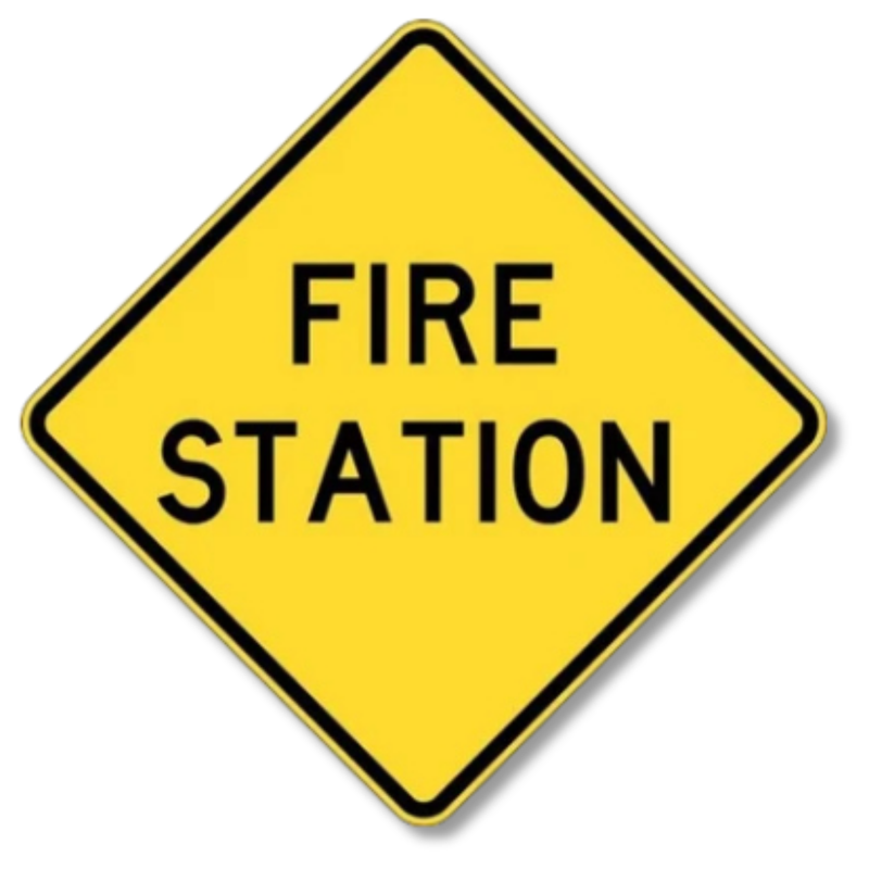 Fire Station Sign Class 1 Reflective 600 x 600mm