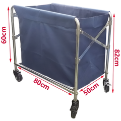 Foldable Stainless Steel Linen Housekeeping Trolley