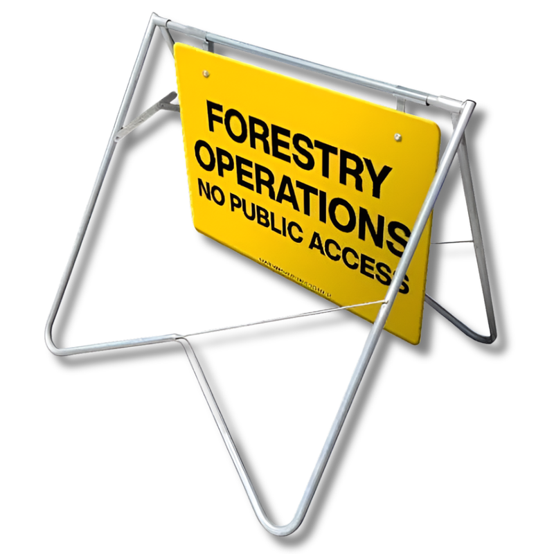 Forestry Operations No Public Access Swing Stand & Sign
