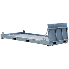 Forklift & Crane Transport Platform with Folding Ramp-Hammerox Industrial