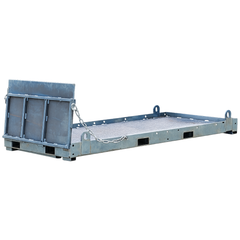 Forklift & Crane Transport Platform with Folding Ramp-Hammerox Industrial