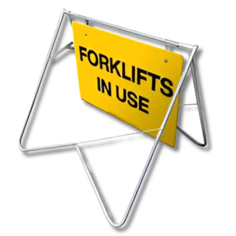 Forklifts in Use Swing Stand & Sign