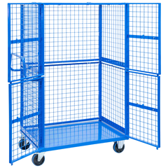 Full Cage Trolley with Double Swing Doors-Hammerox Industrial