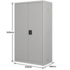 Full Height Stationery Cabinet - Light Grey-Hammerox Industrial