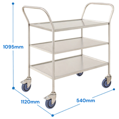 Fully Welded 3 Tier Stainless Steel Trolley-Hammerox Industrial