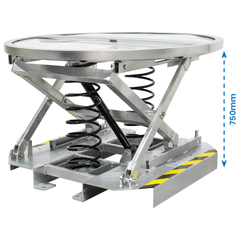 Galvanised Spring Pallet Elevator with Pallet Truck Base-Hammerox Industrial