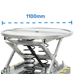Galvanised Spring Pallet Elevator with Pallet Truck Base-Hammerox Industrial