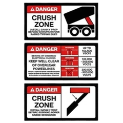 Garbage Truck Safety Sticker Pack
