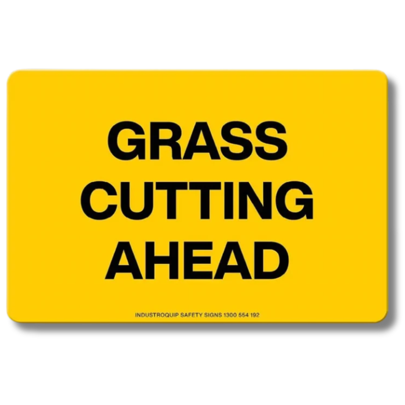 Grass Cutting Ahead Swing Stand Sign