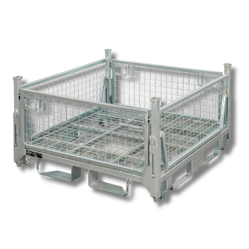 Half Height Collapsible & Stackable Stillage Cage-Hammerox Industrial