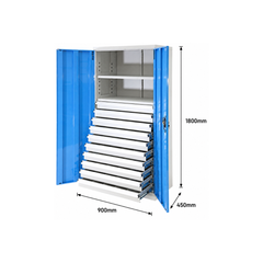 Heavy Duty 10 Drawer Cabinet 10 x 100mm Drawers-Hammerox Industrial