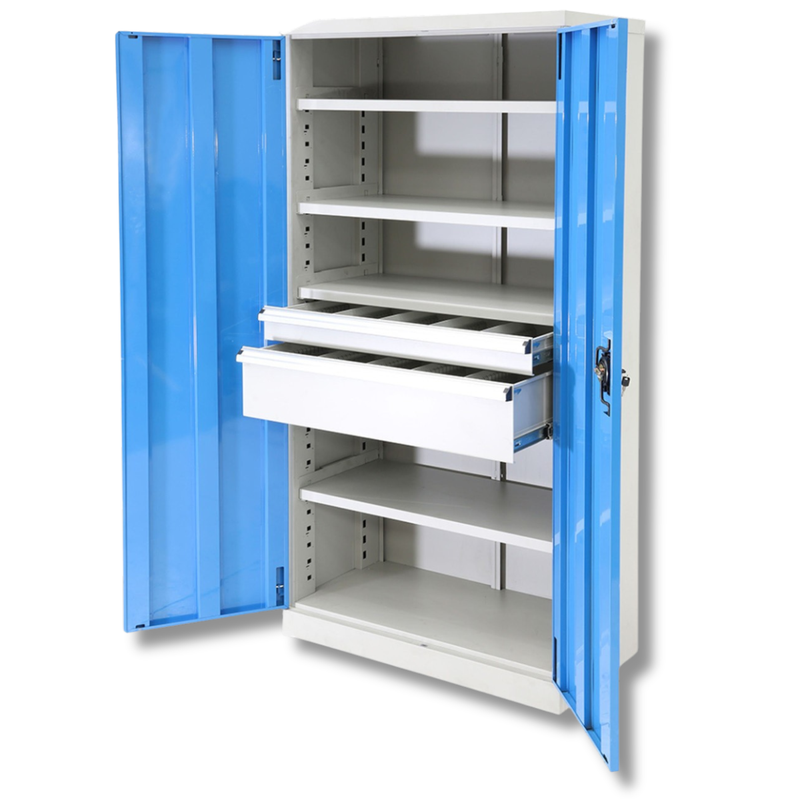 Heavy Duty 2 Drawer Cabinet 1 x 100mm & 1 x 200mm Drawers-Hammerox Industrial