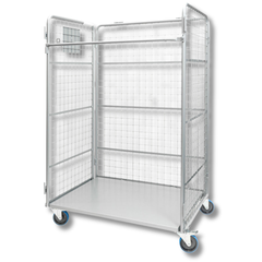 Heavy Duty 3-Sided Mesh Cage Trolley 1100 x 850 x 1700mm-Hammerox Industrial