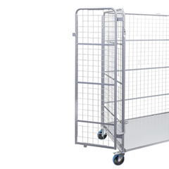 Heavy Duty 3 Sided Mesh Cage Trolley with Doors-Hammerox Industrial