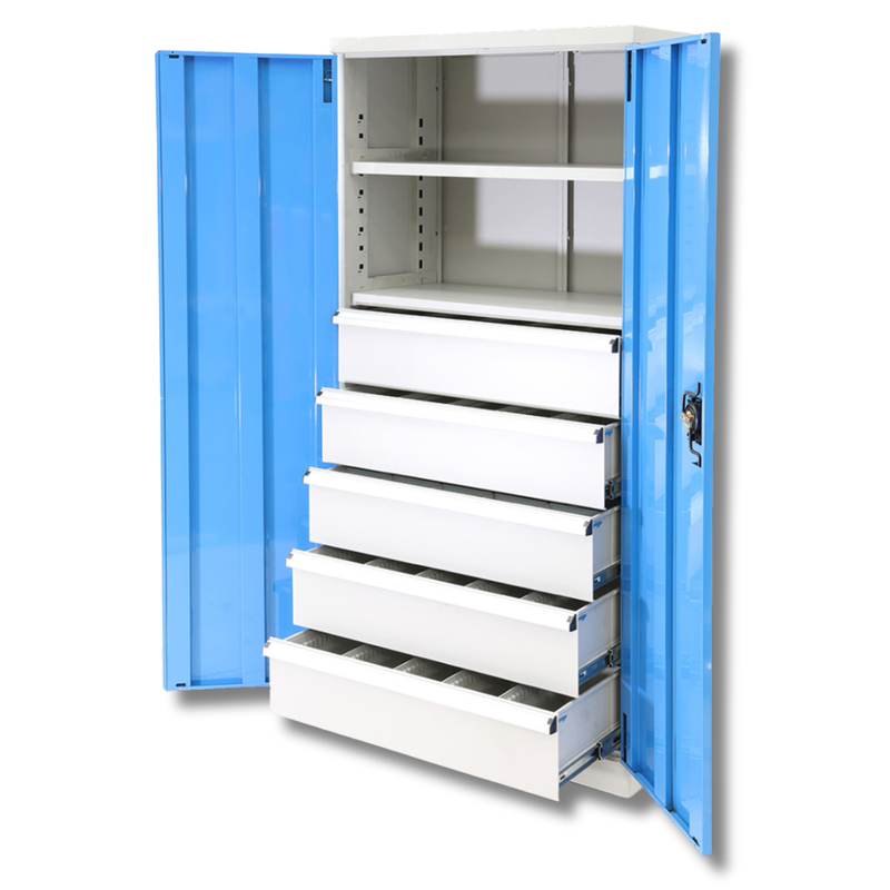 Heavy Duty 5 Drawer Cabinet 5 x 200mm Drawers-Hammerox Industrial