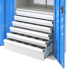 Heavy Duty 6 Drawer Cabinet 5 x 100mm & 1 x 200mm Drawer-Hammerox Industrial