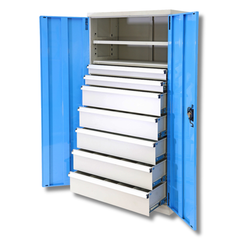 Heavy Duty 7 Drawer Cabinet 2 x 100mm & 5 x 200mm Drawers-Hammerox Industrial