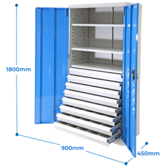 Heavy Duty 8 Drawer Cabinet 8 x 100mm Drawers-Hammerox Industrial