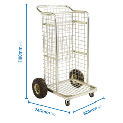 Heavy Duty Court Trolley with Pneumatic Rear Wheels-Hammerox Industrial