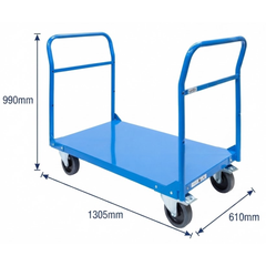Heavy Duty Double Handle Platform Trolley-Hammerox Industrial