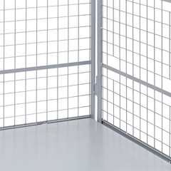 Heavy Duty Mesh Cage Trolley with Doors & Roof-Hammerox Industrial