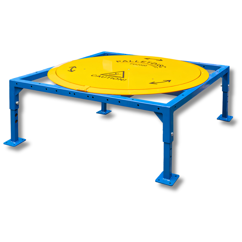 Heavy Duty Pallet Stand with Short Adjustable Legs & Turntable-Hammerox Industrial