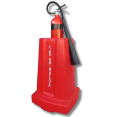 Heavy Duty Poly Portable Fire Extinguisher Stand with Sign - Exoguard