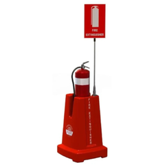 Heavy Duty Poly Portable Fire Extinguisher Stand with Sign - Exoguard