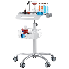 Height Adjustable Medical Trolley Cart with Basket