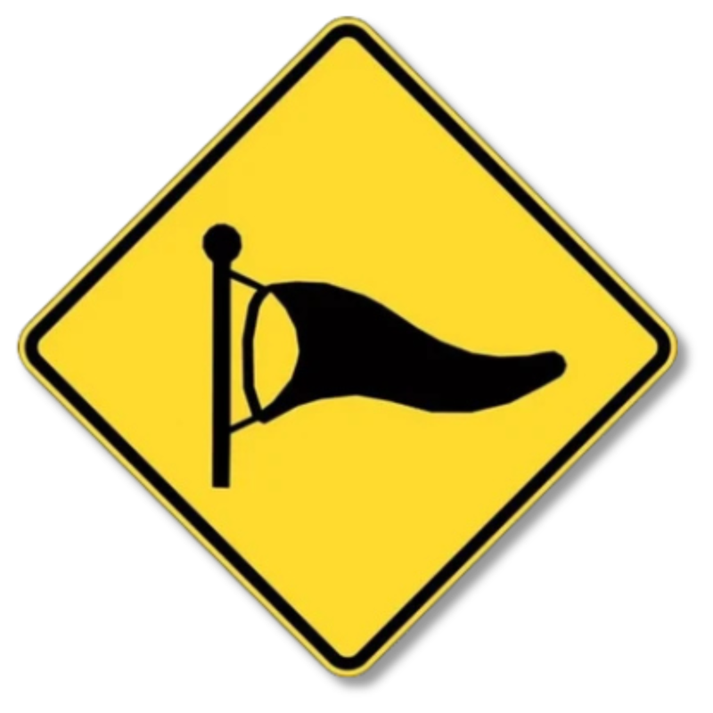 High Wind Area Sign Class 1 Reflective 600 x 600mm