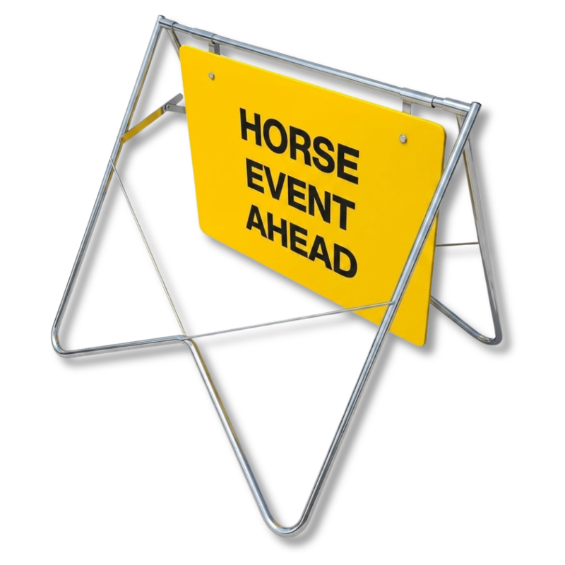 Horse Event Ahead Swing Stand & Sign