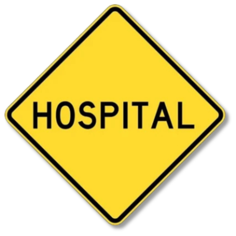 Hospital Sign Class 1 Reflective 600 x 600mm