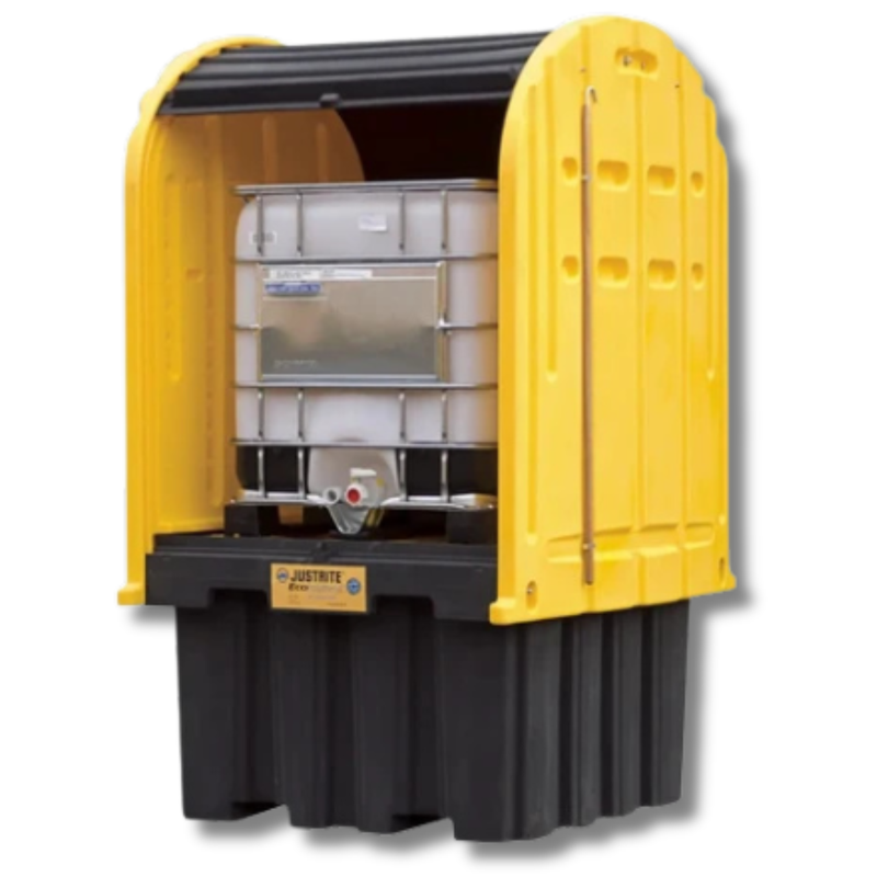 IBC Outdoor Storage Shed Container with Pallet Forklift Pockets & Roll Top Doors