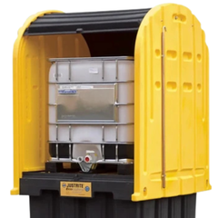 IBC Outdoor Storage Shed Container with Pallet Forklift Pockets & Roll Top Doors
