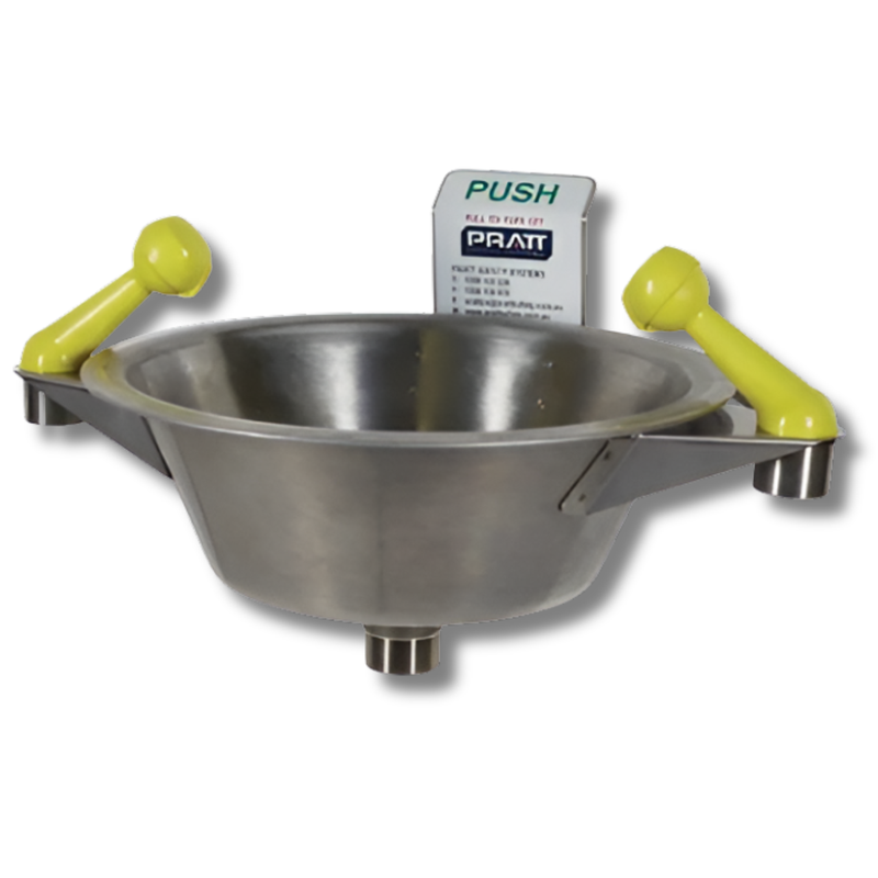 Wall Mounted Single Nozzle Eyewash with Bowl No Foot Treadle - Pratt