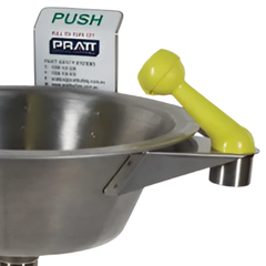 Wall Mounted Single Nozzle Eyewash with Bowl No Foot Treadle - Pratt