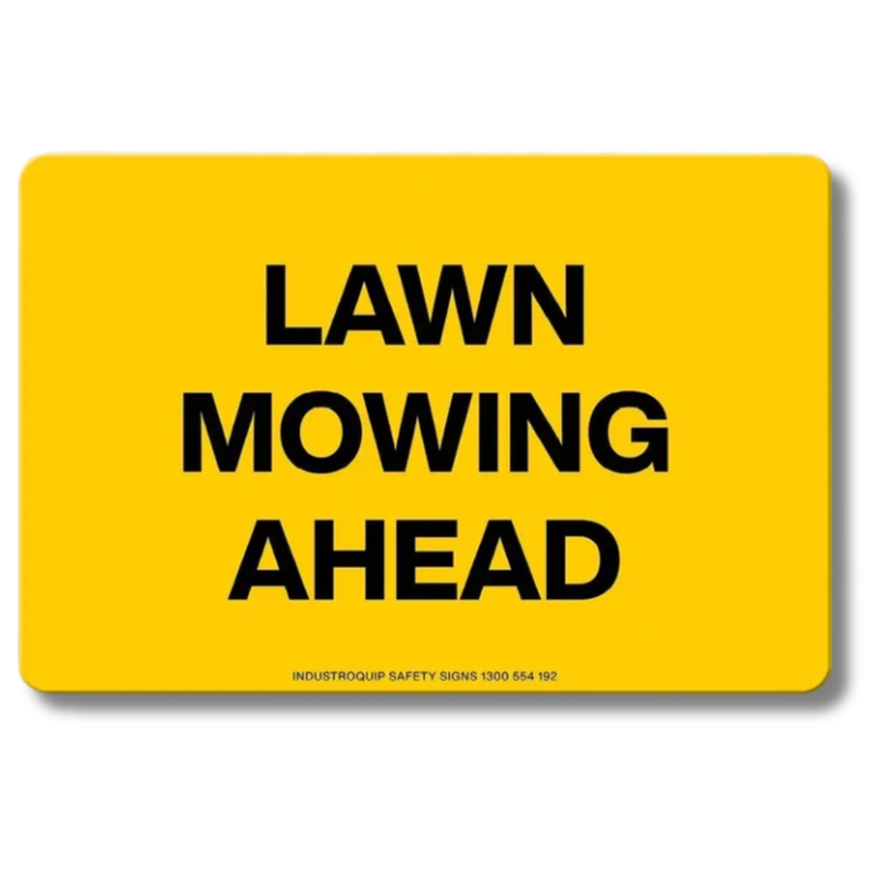 Lawn Mowing Ahead Swing Stand Sign