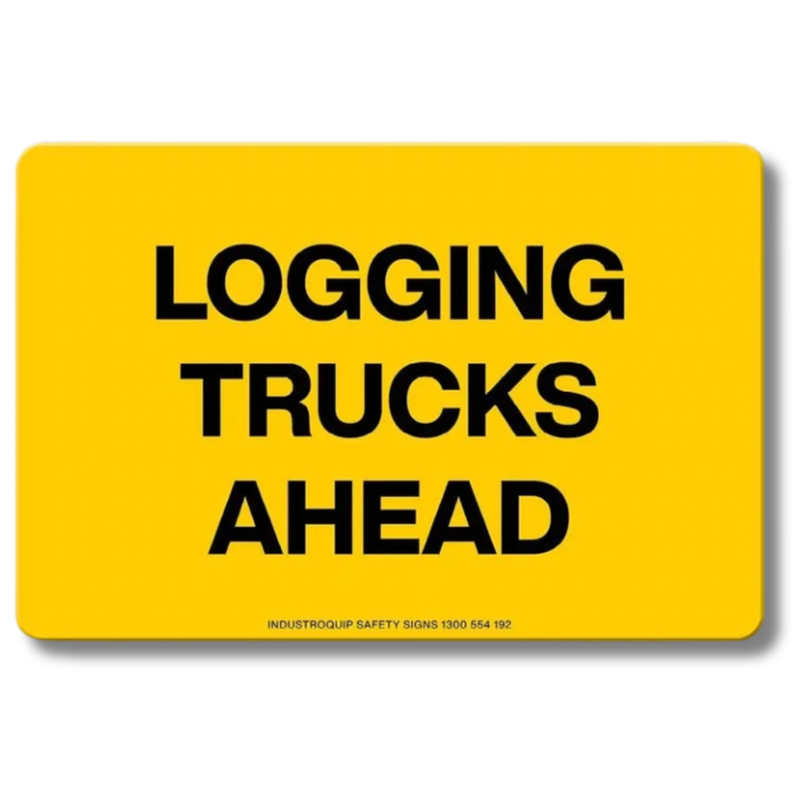 Logging Trucks Ahead Swing Stand Sign