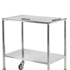 Long Single Stainless Steel Instrument Trolley-Hammerox Industrial