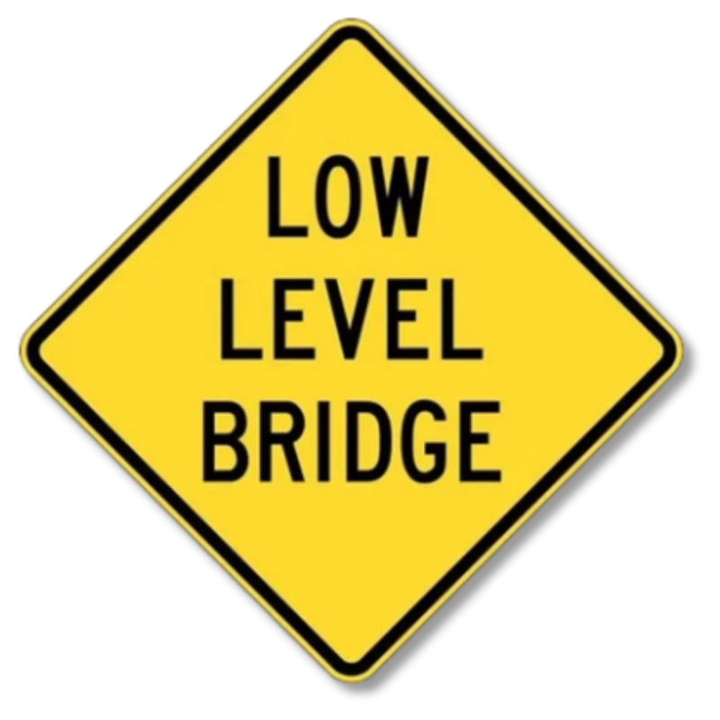 Low Level Bridge Sign Class 1 Reflective 600 x 600mm