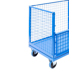 Mesh Cage Trolley with Drop Down Gate-Hammerox Industrial