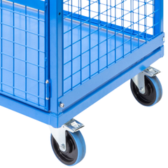 Mesh Cage Trolley with Lockable Double Swing Doors-Hammerox Industrial