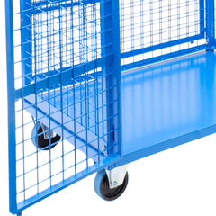 Mesh Cage Trolley with Lockable Double Swing Doors & Lockable Lid-Hammerox Industrial
