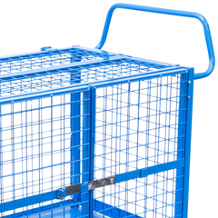 Mesh Cage Trolley with Lockable Double Swing Doors & Lockable Lid-Hammerox Industrial