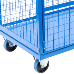 Mesh Cage Trolley with Lockable Double Swing Doors & Lockable Lid-Hammerox Industrial