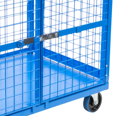 Mesh Cage Trolley with Lockable Double Swing Doors & Lockable Lid-Hammerox Industrial