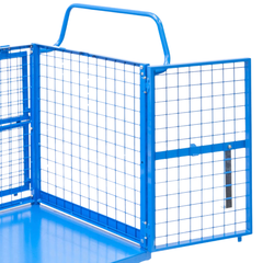 Mesh Cage Trolley with Lockable Double Swing Doors & Lockable Lid-Hammerox Industrial
